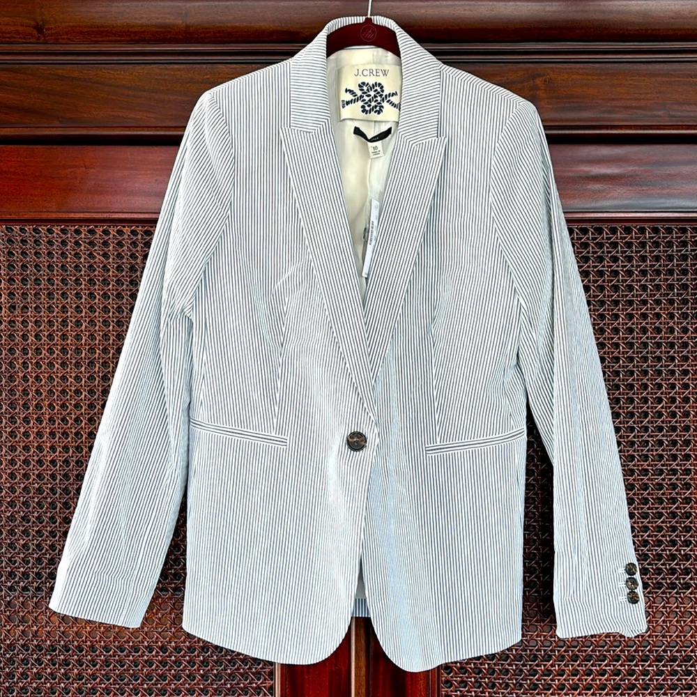 NWTs J. Crew Seersucker Jacket